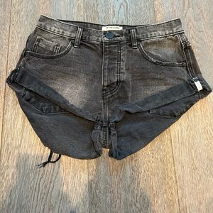 One Teaspoon Black Washed Denim Jean Shorts